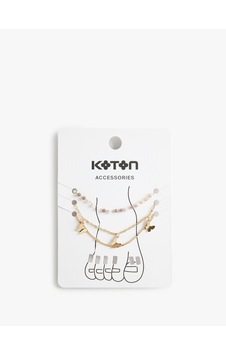 Koton Boncuk Detaylı 3'lü Halhal Seti Altın 6sak71136aa Altın Rengi