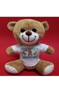Tişörtlü Kahverengi Peluş Ayıcık Çok Renkli