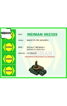 Mazot Filtre Sensörü Renault Megane Iı-scenıc Iı-1.5dcı 03 7701062329