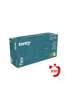 Tenty Flex Pudrasız Lateks Muayene Eldiveni L Beden Beyaz 100'lü 20 Paket Tenty Flex Pudrasız Lateks Muayene Eldiveni L Beden Beyaz 100'lü 20 Paket