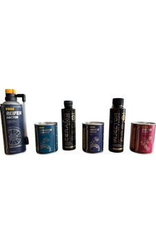 Mannol Ultra Performans Bakım Seti Reifen Doctor + Ceramo Ester + Motor Doctor + Molibden Additive + Motor Flush + Injector Cleaner Siyah Mannol Ultra Performans Bakım Seti Reifen Doctor + Ceramo Ester + Motor Doctor + Molibden Additive + Motor Flush + Injector Cleaner Siyah