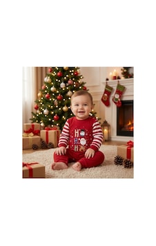 Babysena Ho Ho Ho Yılbaşı Temalı Bebek Tulum Kırmızı