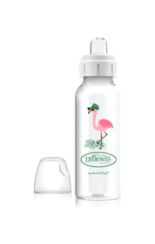 Dr Browns Sippy Spout Dar Ağız PP Biberon 250 ml Flamingo - Şeffaf