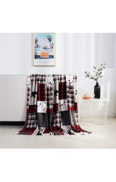 Velvet Touch Ultra Peluş Noel Tatili Baskılı Polar Battaniye-127 X 152 Cm, Paket , Yama İşi Çok Renkli