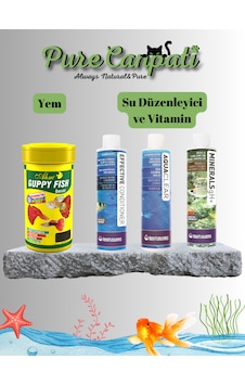 Purecanpati Akvaryum Su Düzenleyici Ve Vitamin Seti + Balık Yemi Purecanpati Akvaryum Su Düzenleyici Ve Vitamin Seti + Balık Yemi
