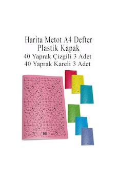 Defter Plastik Kapak A4 40 Yaprak Çizgili 3 Adet Ve 40 Yaprak Kareli 3 Adet Harita Metod Defter Çok Renkli Defter Plastik Kapak A4 40 Yaprak Çizgili 3 Adet Ve 40 Yaprak Kareli 3 Adet Harita Metod Defter Çok Renkli