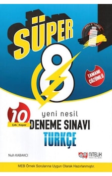 Nitelik Yayınları 8. Sınıf Türkçe Süper 10'lu Deneme Sınavı Nitelik Yayınları 8. Sınıf Türkçe Süper 10'lu Deneme Sınavı
