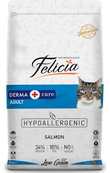 Felicia Derma Care Somonlu Düşük Tahıllı Yetişkin Kedi Maması 2 KG Felicia Derma Care Somonlu Düşük Tahıllı Yetişkin Kedi Maması 2 KG