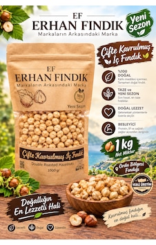 Erhan Fındık Çifte Kavrulmuş İç Fındık 1 Kg Ordu Fındığı