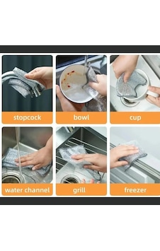 Mucit Home Çok Fonksiyonlu Çelik Tel Bulaşık Bej - Beyaz Mucit Home Çok Fonksiyonlu Çelik Tel Bulaşık Bej - Beyaz