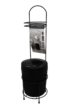 Siyah Metal Ayaklı Wc Kağıtlık Yuvarlak Plastik Kovalı Bx40 Çok Renkli Siyah Metal Ayaklı Wc Kağıtlık Yuvarlak Plastik Kovalı Bx40 Çok Renkli