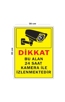 Metal Dikkat Bu Alan 24 Saat Kamera İle İzlenmektedir 30 Cm X 40 Cm A3 Büyüklüğünde Uyarı Levhası Metal Dikkat Bu Alan 24 Saat Kamera İle İzlenmektedir 30 Cm X 40 Cm A3 Büyüklüğünde Uyarı Levhası