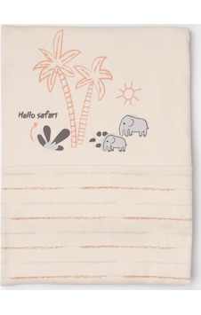 Biorganic Hello Safari Bebek Battaniyesi 85x90 64688 Ekru - Kiremit Biorganic Hello Safari Bebek Battaniyesi 85x90 64688 Ekru - Kiremit