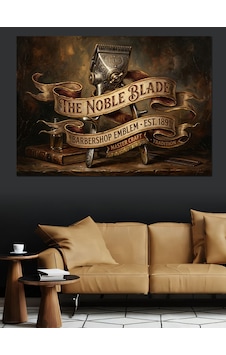 The Noble Blade Berber Usturası Dekoratif Kanvas - Mdf Ahşap Tablo