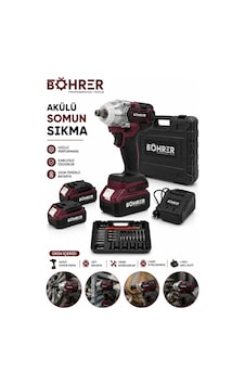 Böhrer Ba011406 Çift Akülü Darbeli 450nm Şarjı Somun Sıkma Makinesi Böhrer Ba011406 Çift Akülü Darbeli 450nm Şarjı Somun Sıkma Makinesi