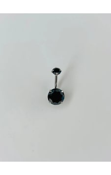 Siyah Taşlı Göbek Piercing - Pg0021 Çok Renkli Siyah Taşlı Göbek Piercing - Pg0021 Çok Renkli