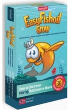 Fish Oil Grow 30 Jel Limon Ve Çilek Aromalı Tablet Fish Oil Grow 30 Jel Limon Ve Çilek Aromalı Tablet
