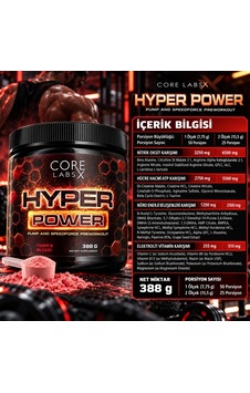 Core Labs X Hyper Pump Power Nitric Oxid Electrol Preworkout 388 G Aromalı Core Labs X Hyper Pump Power Nitric Oxid Electrol Preworkout 388 G Aromalı