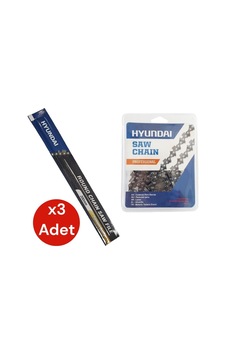 Hyundai Kesik Zincir 28,5 Diş 91 Ve Motor Zincir Bileme Eğesi 5/32'' 4mm 3 Adet Hyundai Kesik Zincir 28,5 Diş 91 Ve Motor Zincir Bileme Eğesi 5/32'' 4mm 3 Adet