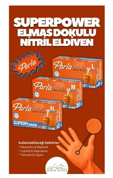 Parla Elmas Dokulu Nitril Eldiven Turuncu L