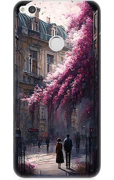 Huawei P9 Lite 2017 Uyumlu Çiçekli Sokak Desenli Silikon Kılıf Huawei P9 Lite 2017 Uyumlu Çiçekli Sokak Desenli Silikon Kılıf