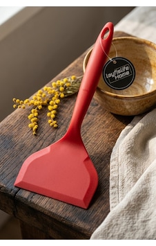 Geniş Silikon Spatula 25 Cm 12 Cm Geniş Yüzeyli Mutfak Spatulası Vsl-987 Kırmızı Kırmızı