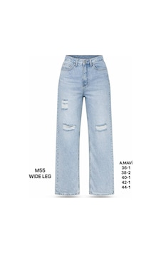Miss Poem Kadın Açık Mavi Yırtık Detaylı Wide Leg Jean Pantolon A.mavi Miss Poem Kadın Açık Mavi Yırtık Detaylı Wide Leg Jean Pantolon A.mavi