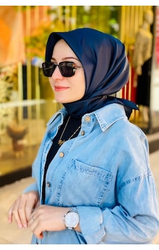 BELLİ Düz Fon İpek Twill Eşarp 4053 Lacivert - 02 BELLİ Düz Fon İpek Twill Eşarp 4053 Lacivert - 02