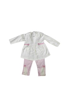 Baby Pearly kız bebek alt üst takım beyaz no 11 Beyaz