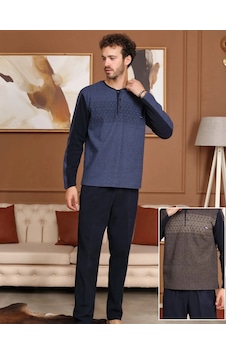 Bone Club 5783 Erkek Pijama Takımı İndigo V1 Indigo - Mavi Bone Club 5783 Erkek Pijama Takımı İndigo V1 Indigo - Mavi
