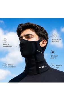 Nukrowear Airflex Kulak Askılı Yarım Balaklava Siyah Nukrowear Airflex Kulak Askılı Yarım Balaklava Siyah