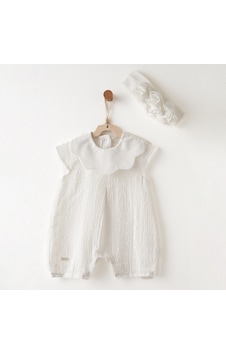 Andywawa Kız Bebek Baby Chic Bandanalı Romper Tulum Ac26641 Ekru Andywawa Kız Bebek Baby Chic Bandanalı Romper Tulum Ac26641 Ekru
