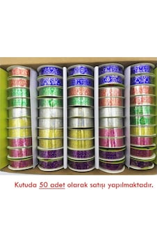 Bu-bu Renkli Oyalı Bant 50'li Çok Renkli