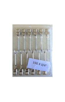 Muhtelif - Enjektör İğne Ucu Çelik 15g X 3/4" 1 Paket 12 Adet Muhtelif - Enjektör İğne Ucu Çelik 15g X 3/4" 1 Paket 12 Adet