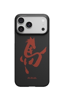 İphone 17 Pro Uyumlu Kılıf M-safe Özellikli Aramid Fiber Pitaka Horse Painting Serisi Kapak Siyah