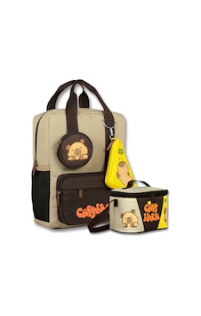 Capybara Erkek Çocuk Cüzdanlı Okul Çantası+beslenme Çantası Seti - Setcpb6233b Kahverengi - Bej Capybara Erkek Çocuk Cüzdanlı Okul Çantası+beslenme Çantası Seti - Setcpb6233b Kahverengi - Bej