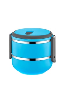 2 Katlı Sızdırmaz Yemek Termosu Sefer Tası Saklama Kabı Mavi 1.5 L
