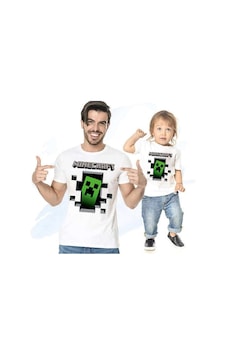 Minecraft Baba Oğul Kombini Tshirt Giyim Minecraft Baba Oğul Kombini Tshirt Giyim