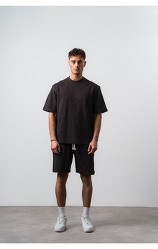 Erkek Nakış Detaylı Regular Fit T-shirt Şort Takım Kahve Kahverengi Erkek Nakış Detaylı Regular Fit T-shirt Şort Takım Kahve Kahverengi