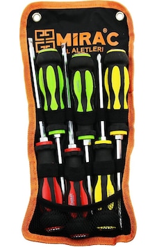 Bez Çantalı Renkli - Kauçuk Kaplama Saplı Darbeli 6lı Set Bez Çantalı Renkli - Kauçuk Kaplama Saplı Darbeli 6lı Set