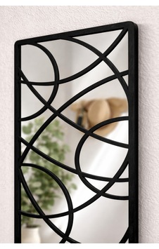 Ayna Pleksi Duvar Dekoru Siyah Keçe Detaylı Modern Minimal Aynalı Tablo Gümüş Gümüş Ayna Pleksi Duvar Dekoru Siyah Keçe Detaylı Modern Minimal Aynalı Tablo Gümüş Gümüş