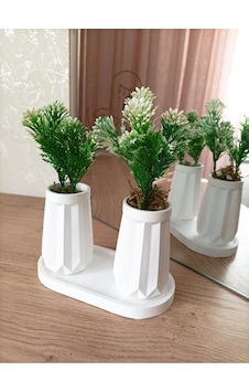 Mini Düz Desenli Beton Saksı İkili Ve Oval Tabak-yapay Çiçek Hediyeli - Beyaz Tomurcuk Mini Düz Desenli Beton Saksı İkili Ve Oval Tabak-yapay Çiçek Hediyeli - Beyaz Tomurcuk