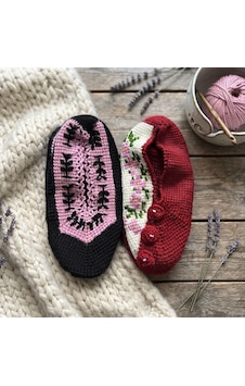 Lalivanovara El Örgüsü Çeyizlik Kadın Patik, İkili Set Patik Pembe Siyah Motifli Ve Düğmeli Kırmızı Model Çok Renkli Lalivanovara El Örgüsü Çeyizlik Kadın Patik, İkili Set Patik Pembe Siyah Motifli Ve Düğmeli Kırmızı Model Çok Renkli