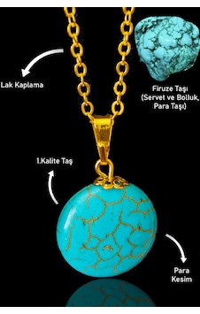 Erilsa Sertifikalı 24k Altın Kaplama Para Model Firuze Taşı Kolye Turku Çok Renkli Erilsa Sertifikalı 24k Altın Kaplama Para Model Firuze Taşı Kolye Turku Çok Renkli