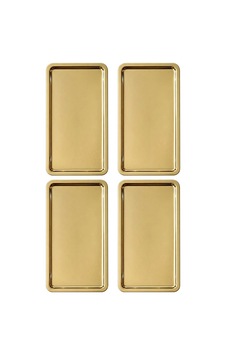 4 Adet Gold Geniş Dikdörtgen Metal Sunum Tepsisi 33x18 Cm Düz Çay Kahve Tatlı Ikram Tepsisi Seti Altın 4 Adet Gold Geniş Dikdörtgen Metal Sunum Tepsisi 33x18 Cm Düz Çay Kahve Tatlı Ikram Tepsisi Seti Altın