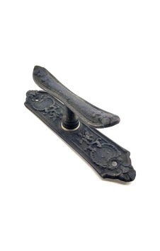 Antika Tarz Dekoratif Pirinç Çiçekli Pencere Kolu - 165x38 Mm, Ok