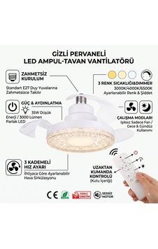 Gizli Pervaneli Led Ampul-tavan Vantilatörü Hv501 Hmngoxxtptprp Gizli Pervaneli Led Ampul-tavan Vantilatörü Hv501 Hmngoxxtptprp