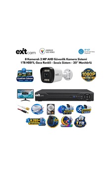 8 Kameralı 2 Mp Ahd Güvenlik Kamera Sistemi 1tb Hdd'li, Gece Renkli - Sessiz Sistem - 20 İnç Monitör 8 Kameralı 2 Mp Ahd Güvenlik Kamera Sistemi 1tb Hdd'li, Gece Renkli - Sessiz Sistem - 20 İnç Monitör