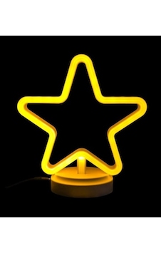 Mey İthalat Neon Işıklı Yıldız Masa Gece Lambası Pil+usb Çok Renkli Mey İthalat Neon Işıklı Yıldız Masa Gece Lambası Pil+usb Çok Renkli