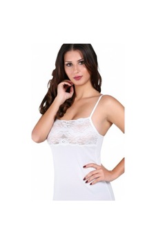 Lonca Tekstil Dantel İşlemeli İp Askılı Kadın Atlet Beyaz Lonca Tekstil Dantel İşlemeli İp Askılı Kadın Atlet Beyaz